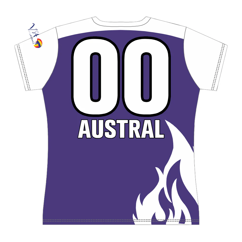 Austral VC | PRE-ORDER | Playing Tee - Purple / White - Female Cut - Image 2