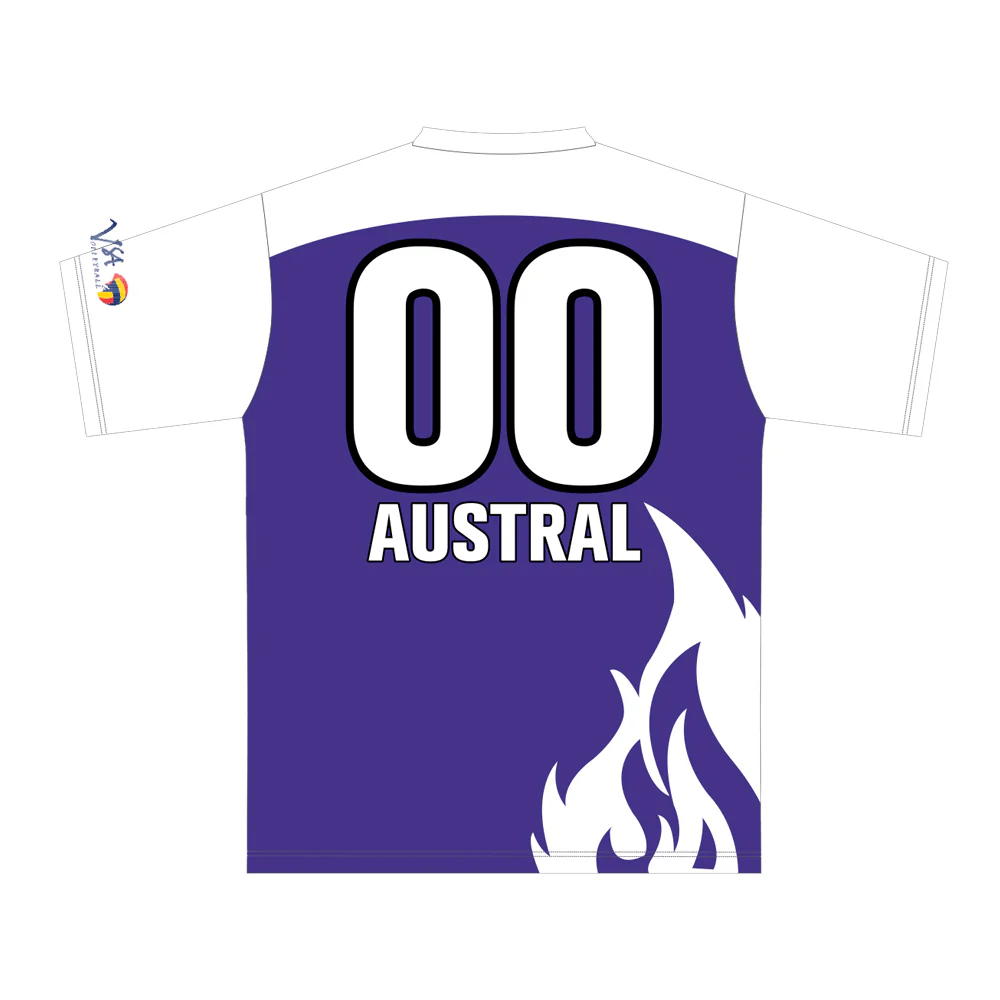 Austral VC | PRE-ORDER | Playing Tee - Purple / White - Unisex Cut - Image 2