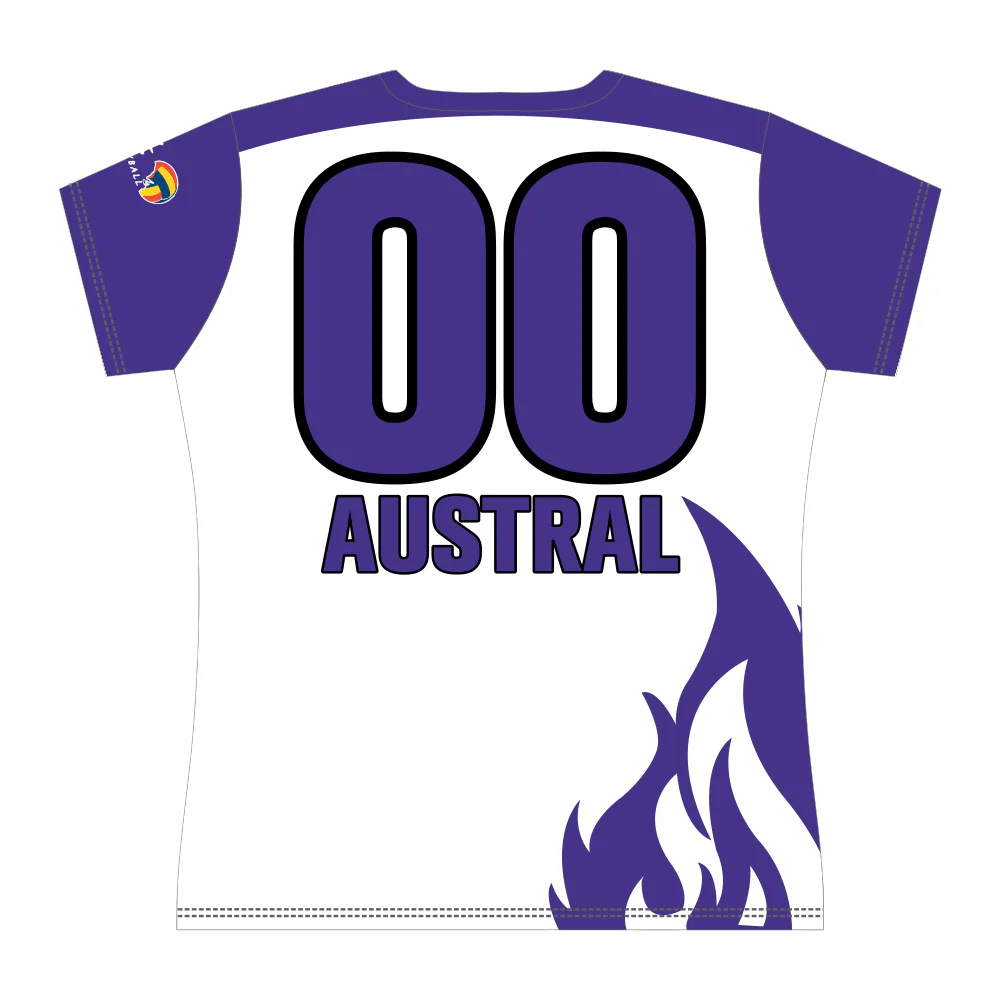 Austral VC | PRE-ORDER | Playing Tee - White / Purple - Female Cut - Image 2