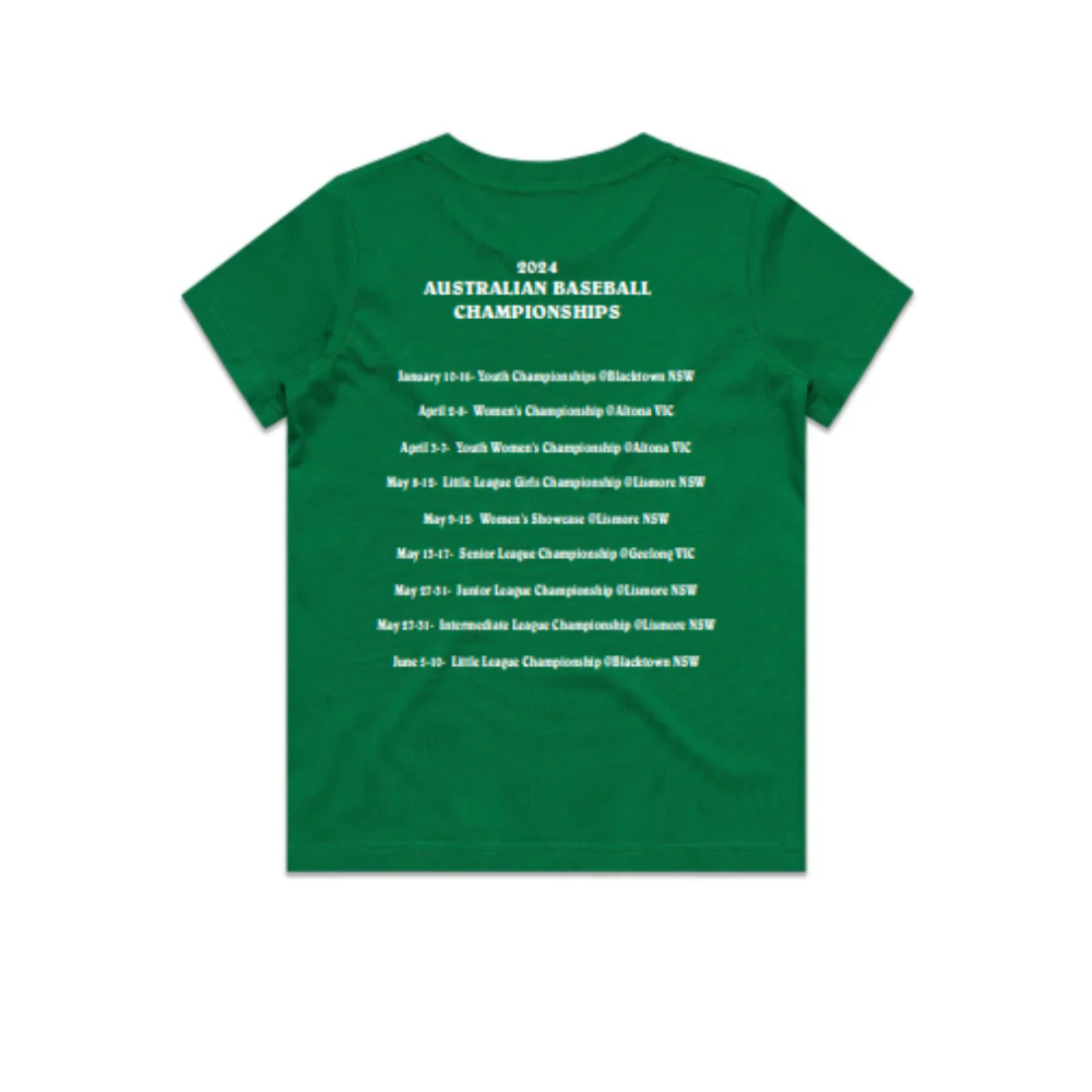 Baseball Australia - Women's Championship | PRE-ORDER| Unisex Green Tee - Image 2