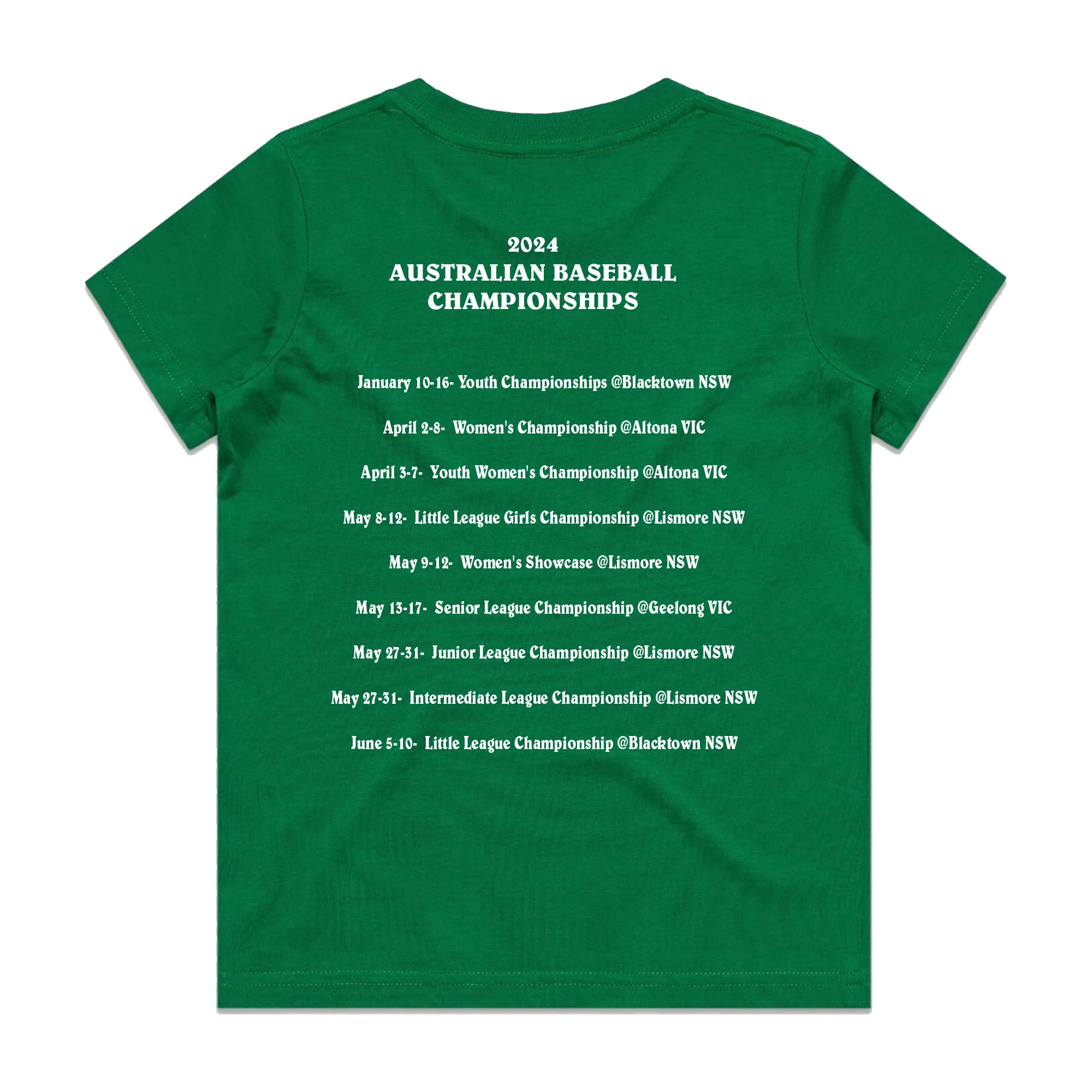Baseball AUS | PRE-ORDER | Championship Tee - Green - Image 2