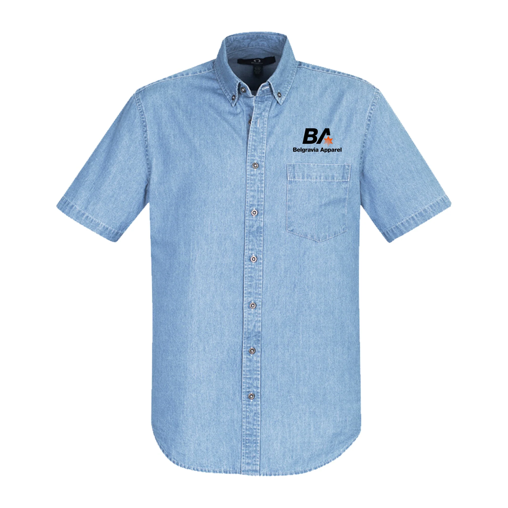 Belgravia Apparel Staff | Mens Denim Short Sleeve Shirt