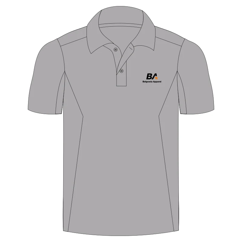 Belgravia Apparel Staff | Mens Grey Marle Short Sleeve Cooldry Polo
