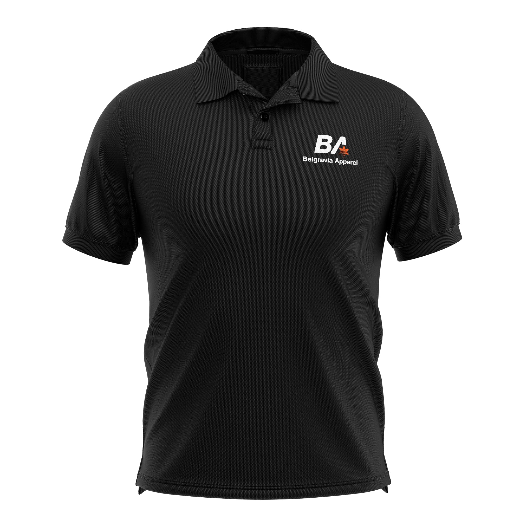 Belgravia Apparel Staff | Womens Black Short Sleeve Polyester Polo