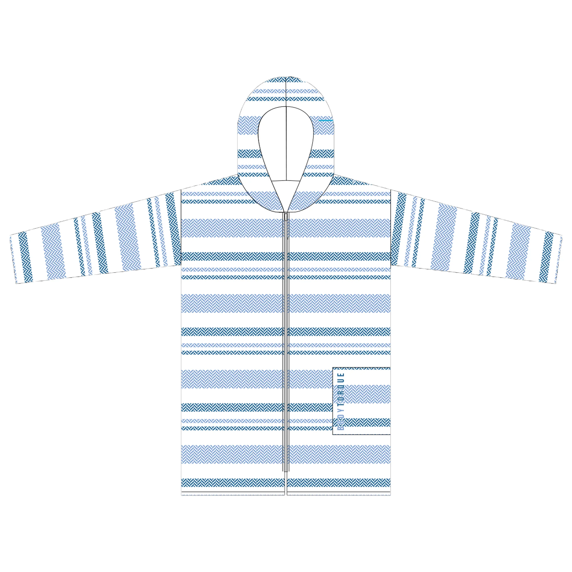 Belgravia Leisure | Adult Hooded Towel - Blue/White Stripe