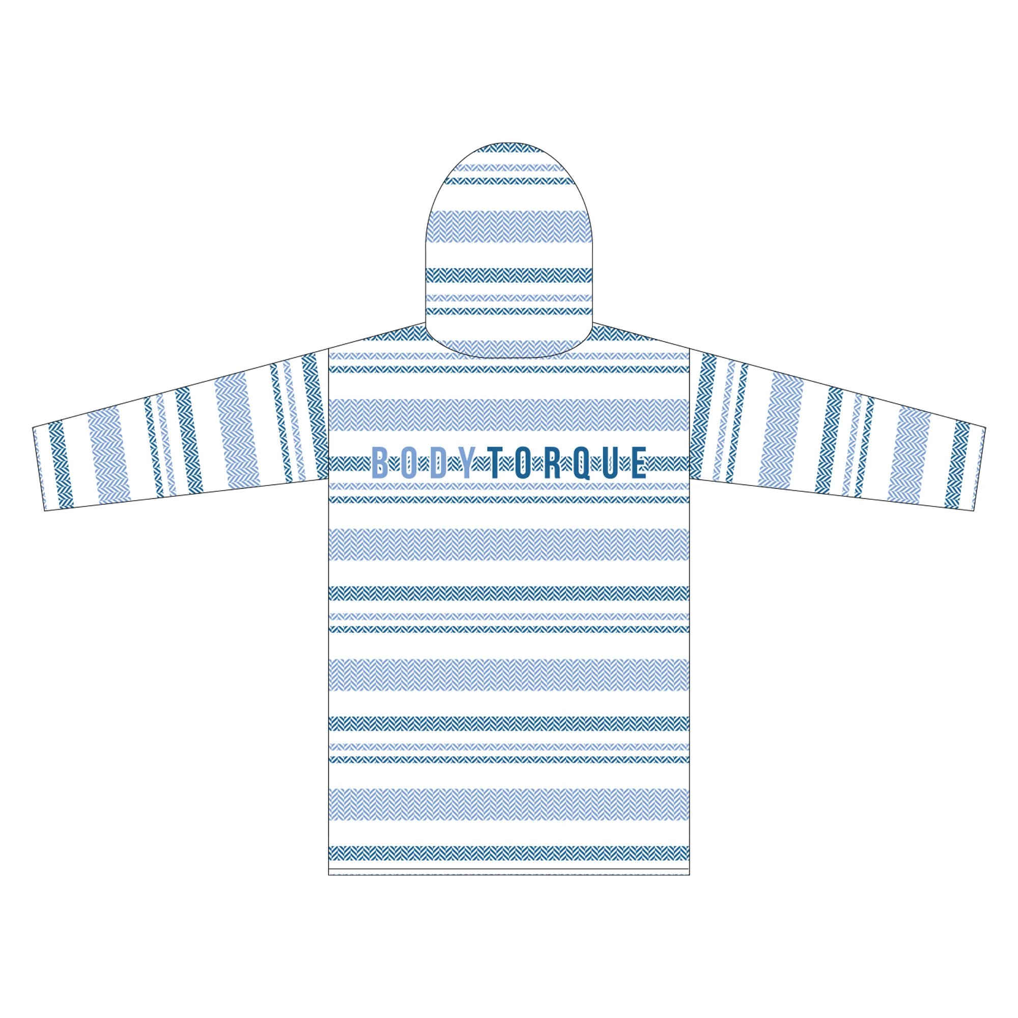 Belgravia Leisure | Adult Hooded Towel - Blue/White Stripe - Image 2