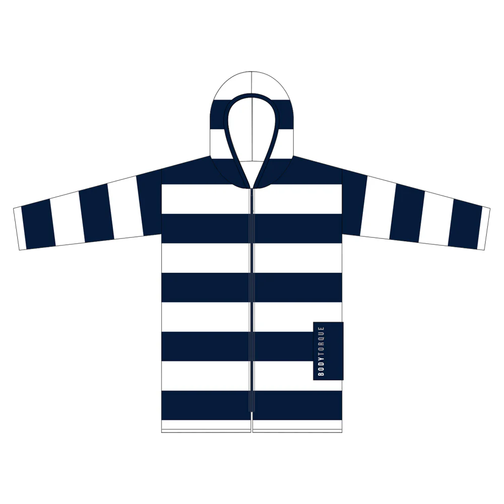 Belgravia Leisure | Adult Hooded Towel - Navy/White Stripe