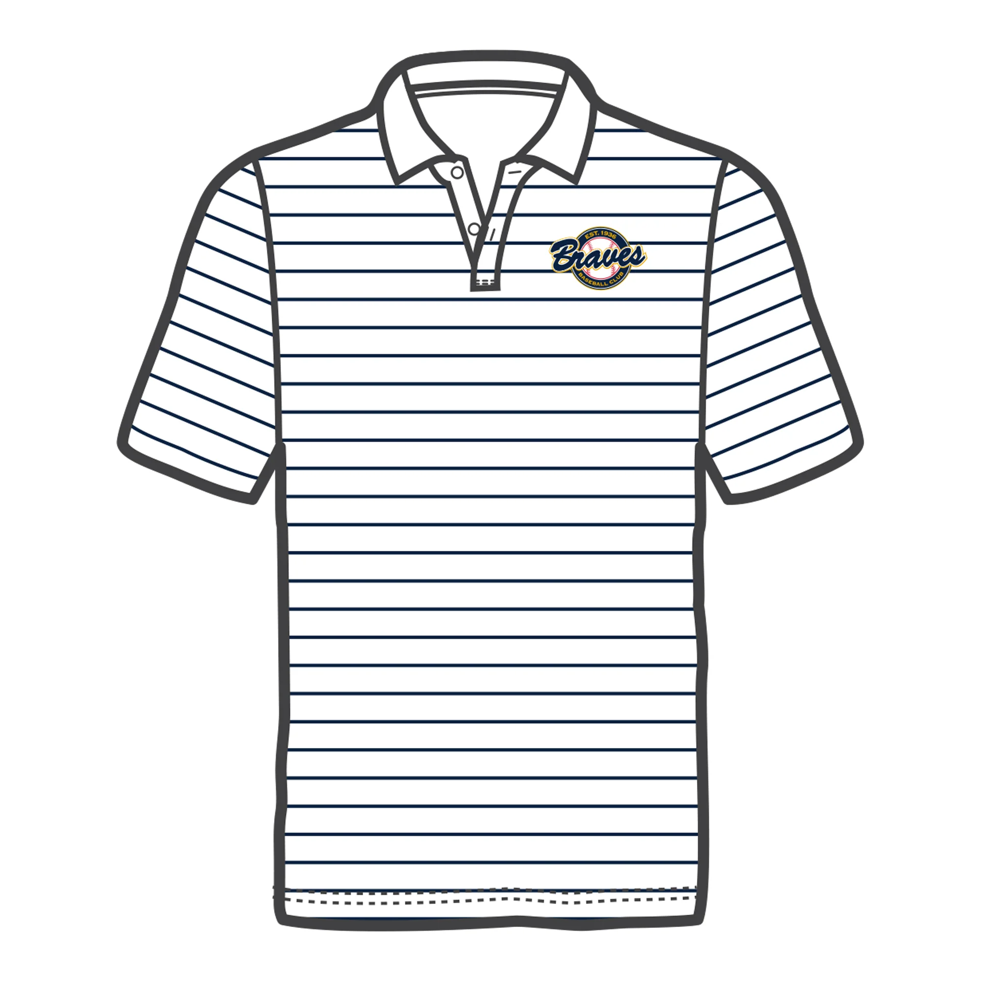 Braves Baseball Club | PRE-ORDER | White Polo Shirt