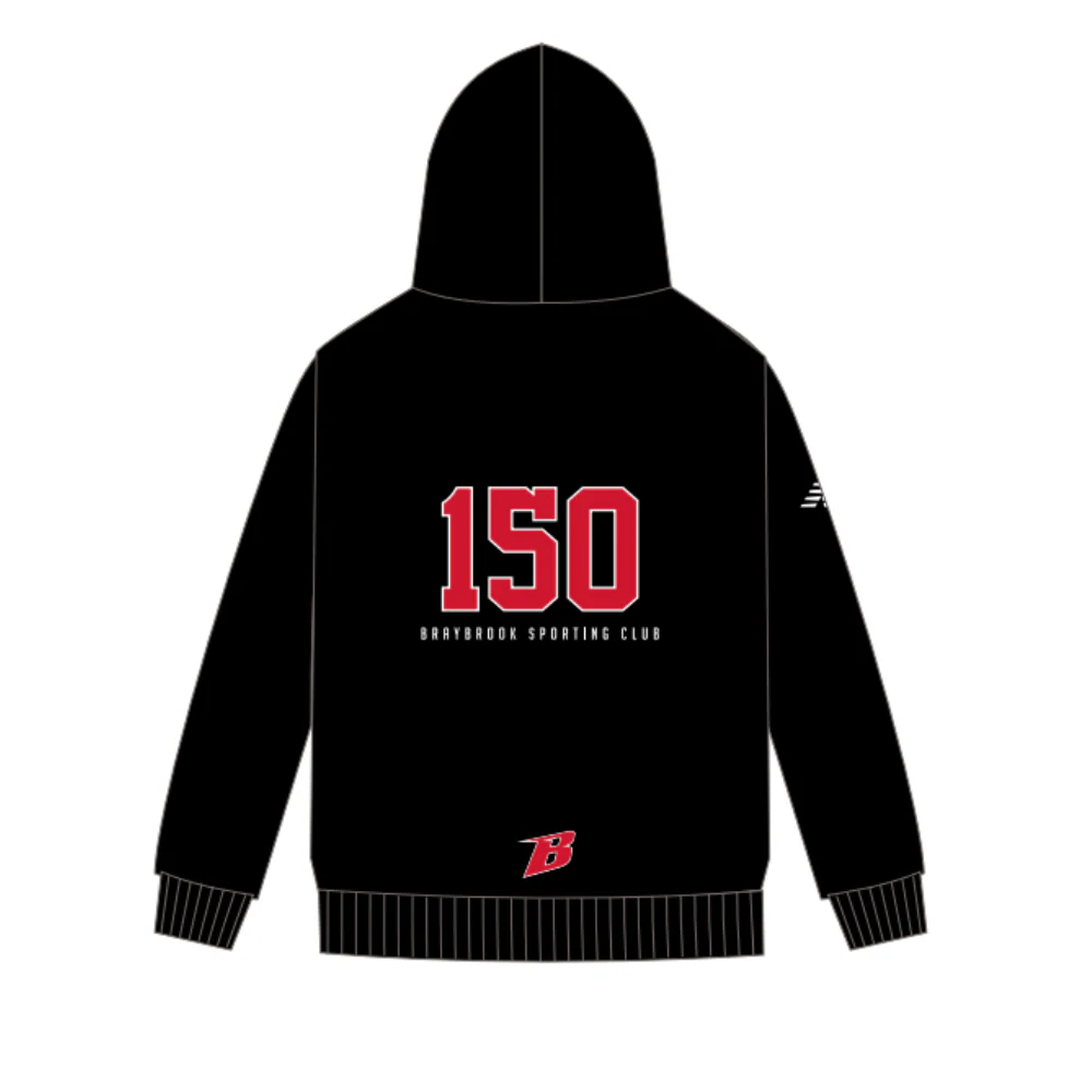 Braybrook SC | PRE-ORDER| 150th Hoodie - Black - Image 2
