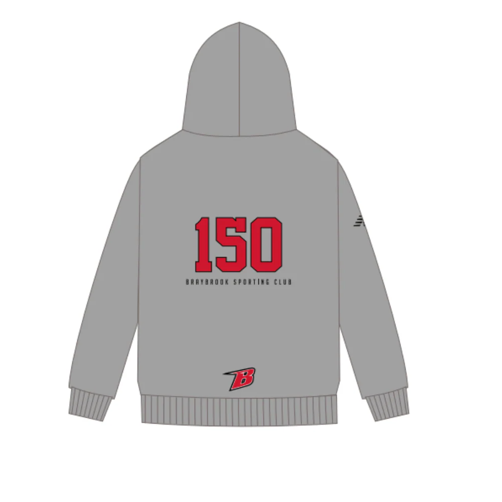 Braybrook SC | PRE-ORDER| 150th Hoodie - Grey - Image 2