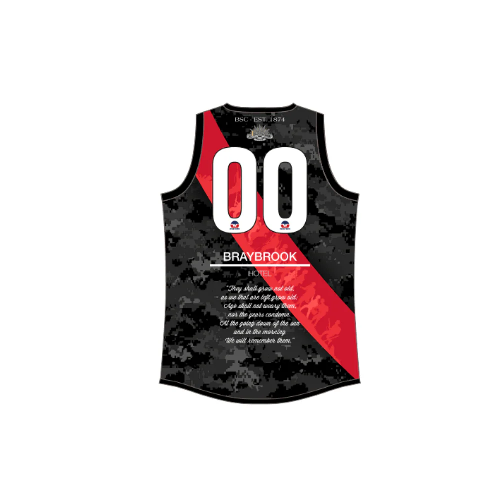 WRFL Braybrook Football Netball Club | NB Sleeveless Anzac/Indigenous Reversible Guernsey