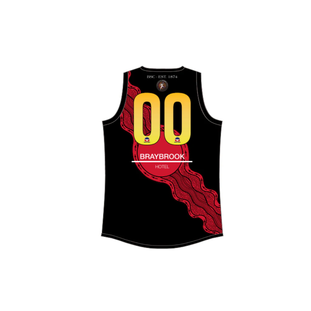 WRFL Braybrook Football Netball Club | NB Sleeveless Anzac/Indigenous Reversible Guernsey - Image 3