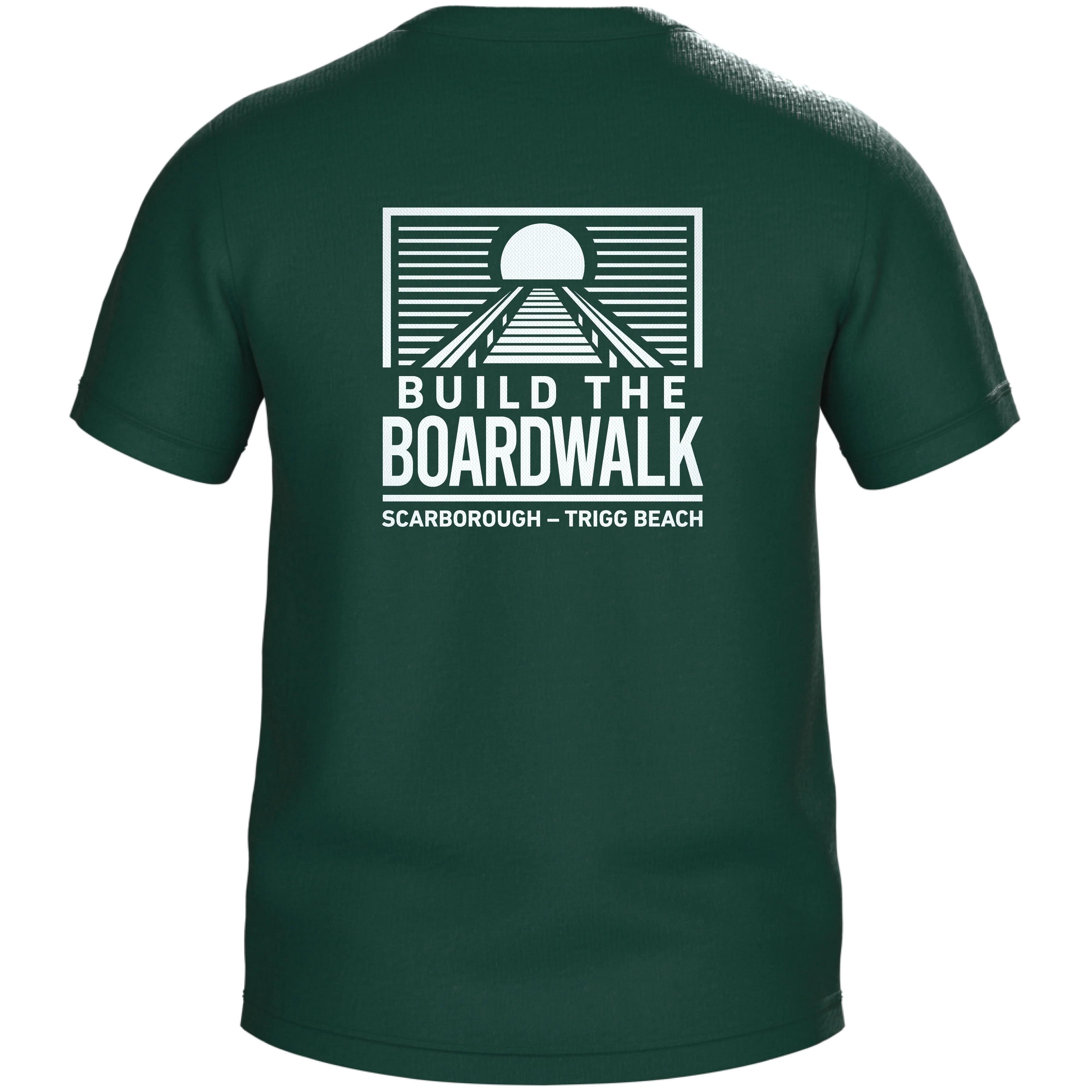 Build the Boardwalk | PRE-ORDER | Classic Tee with Dual BTB Print - White & Pine Green - Image 2
