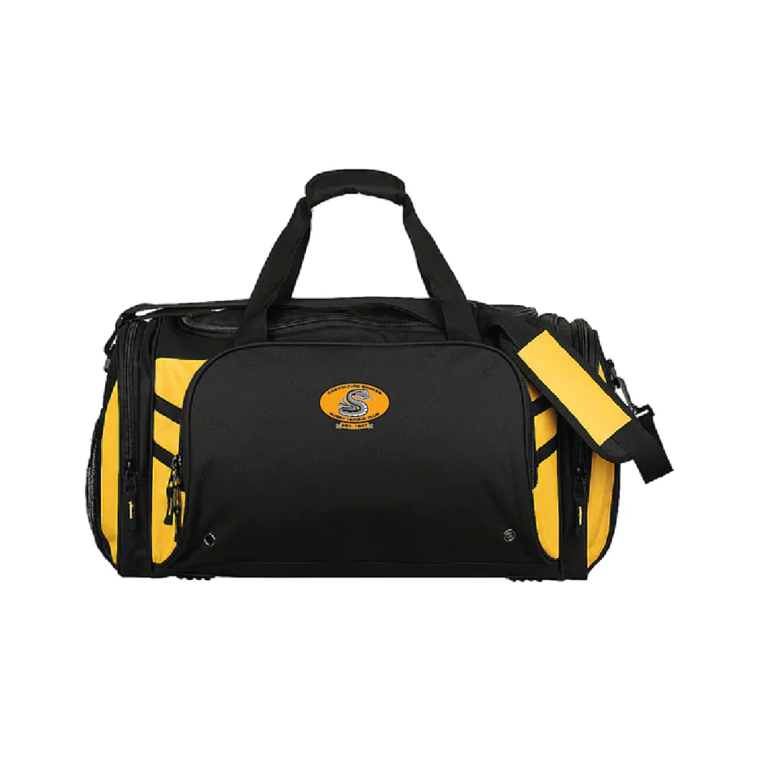 Caboolture Snakes RLC | PRE-ORDER | Black/Gold Sports Bag