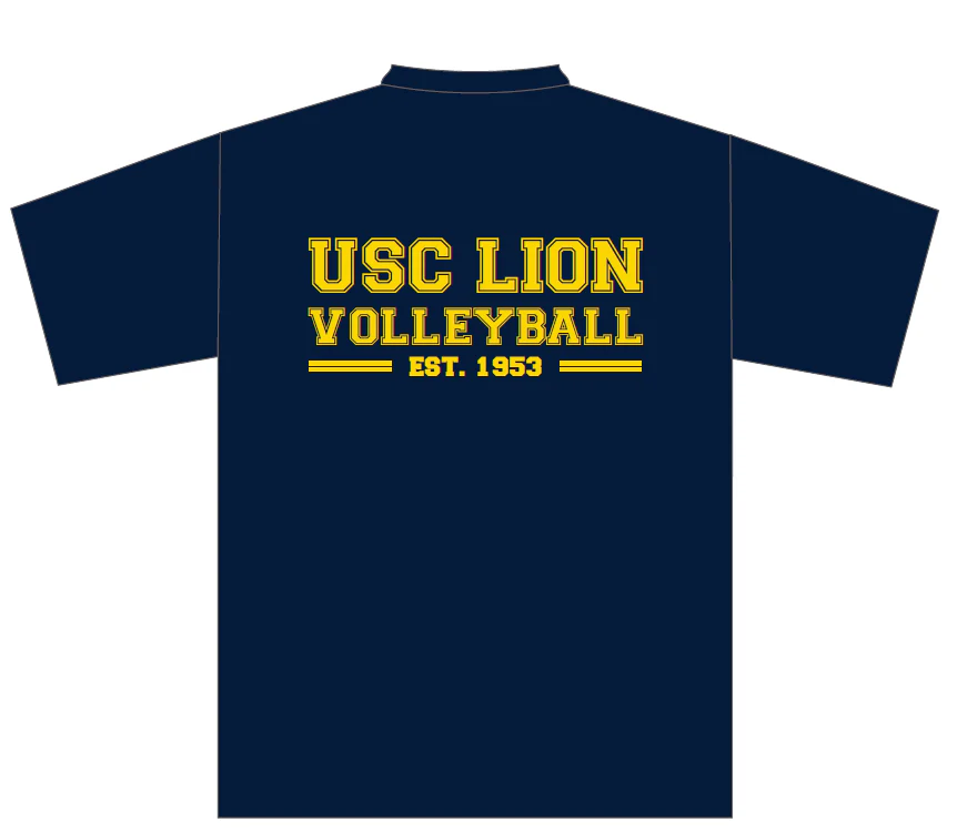USC Lion Volleyball Club | PRE-ORDER | Cotton Tee - Navy - Image 2