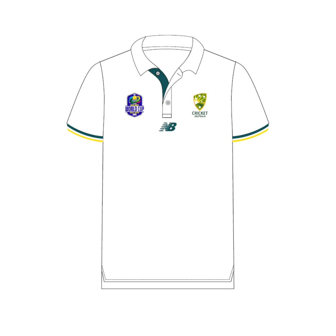 Cricket Australia Indoor | PRE-ORDER | Mens White Media Polo