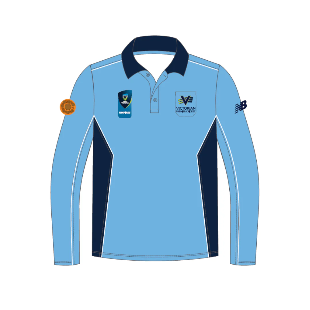 Cricket Victoria | PRE-ORDER | NB LS Sky Blue Umpires Polo - Unisex