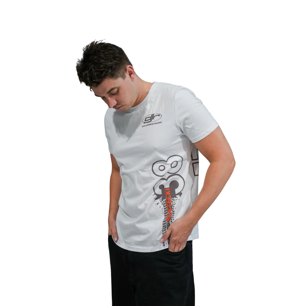 Dick Johnson Racing | Drivers Tyre-Tread Cotton Tee - White - Unisex