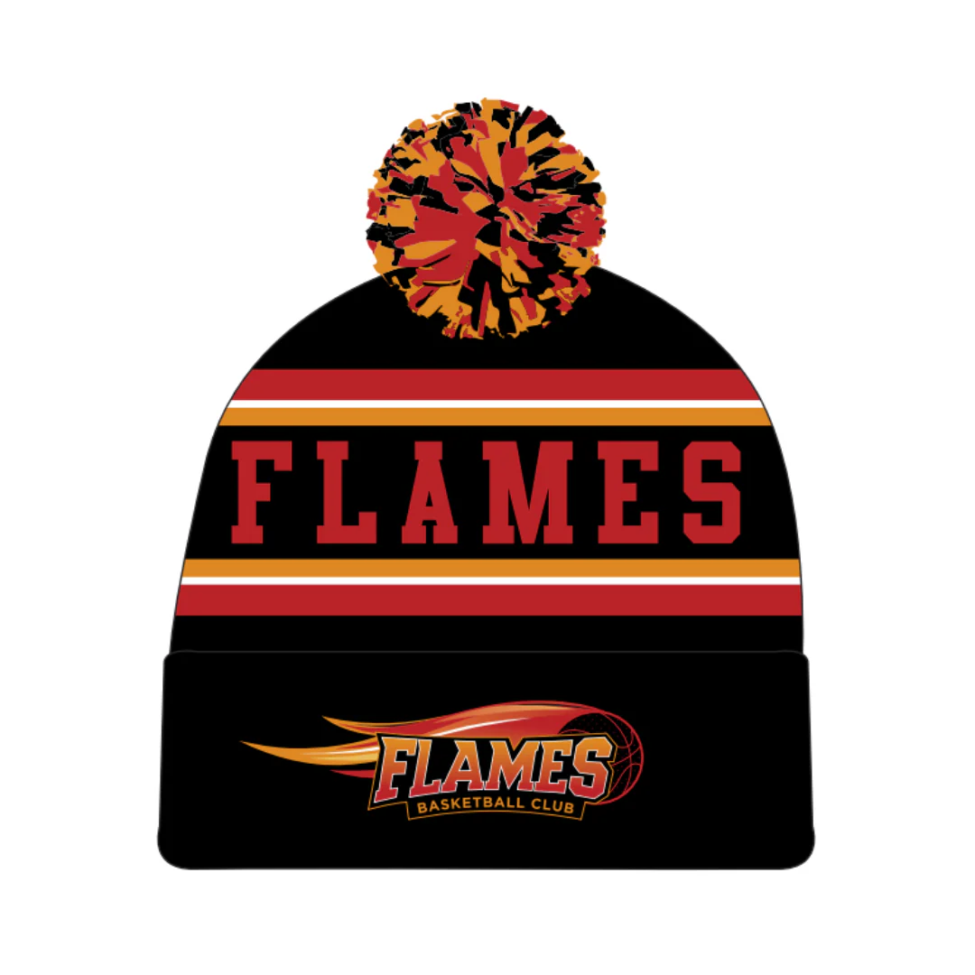 Flames Basketball Club| PRE-ORDER | Pom Pom Beanie