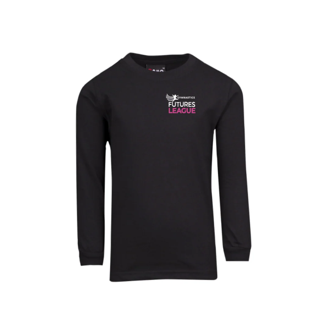 Gymnastics Future League | PRE-ORDER | Black LS Cotton Tee