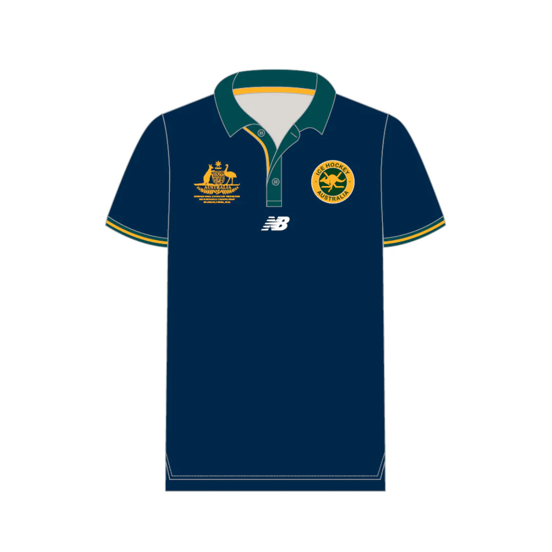 Ice Hockey Australia | PRE-ORDER | New Balance Mens UAE  Polo (Navy) - Unisex