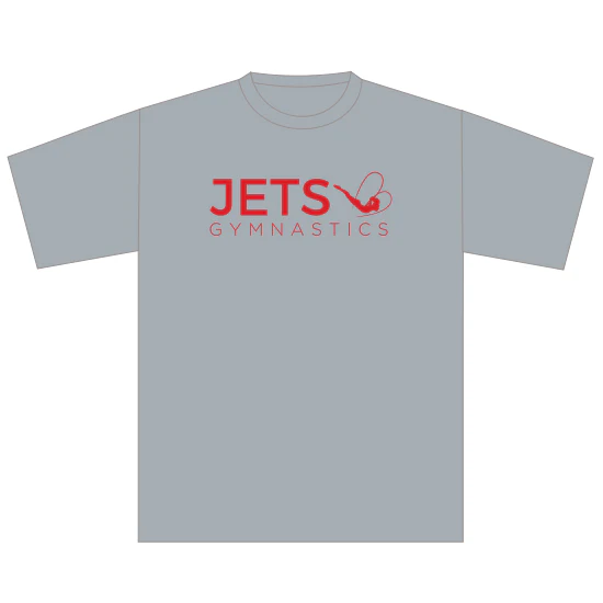 JETS Gymnastics | Level T-Shirt - Youth - Grey (red print)