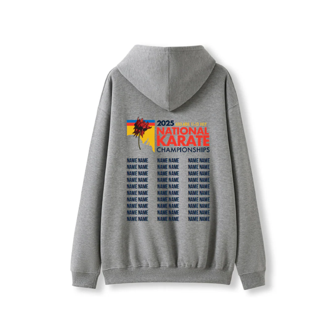 Karate SA | PRE-ORDER | National Championships Grey Marle Hoodie - Image 2