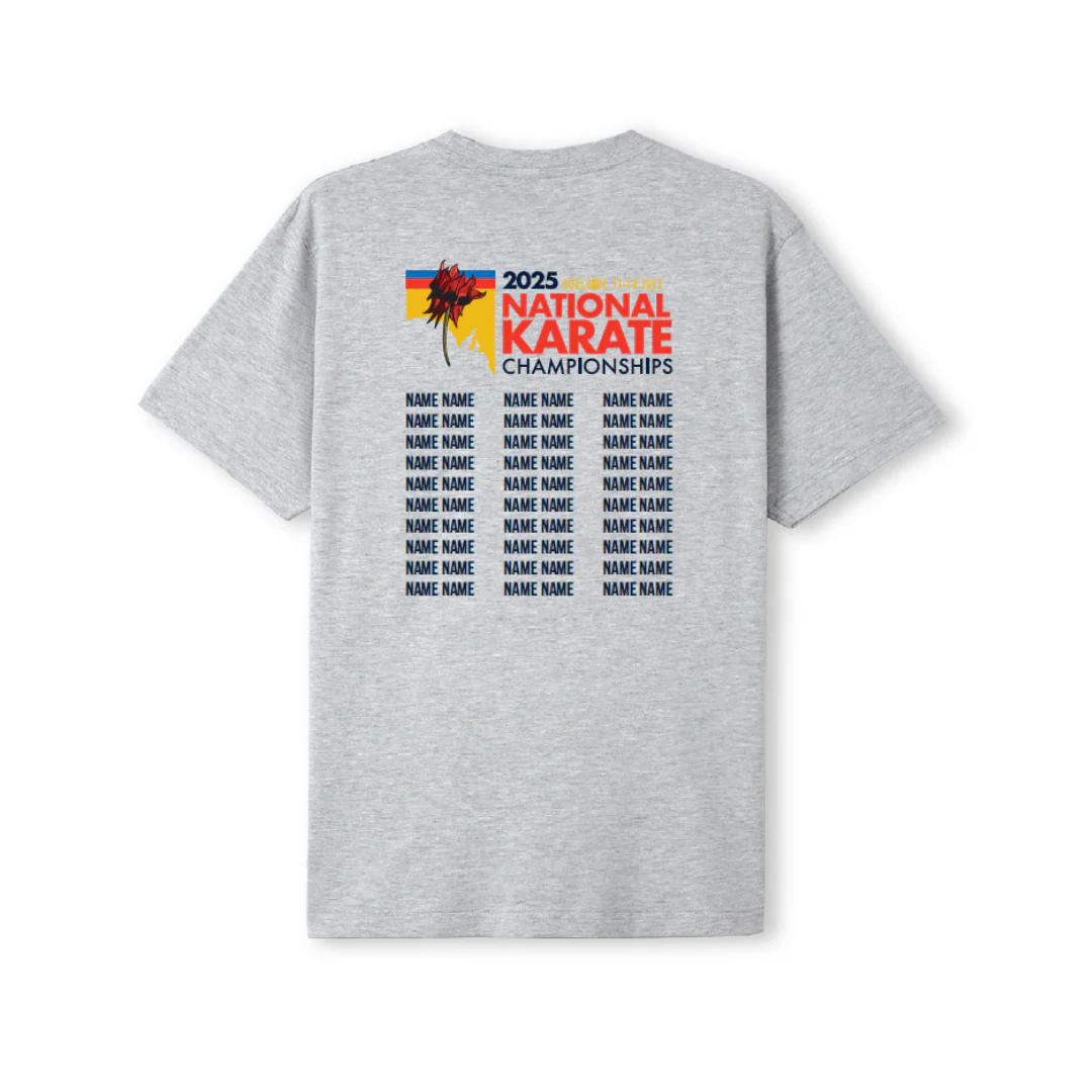 Karate SA | PRE-ORDER | National Championships Grey Marle T-Shirt - Image 2