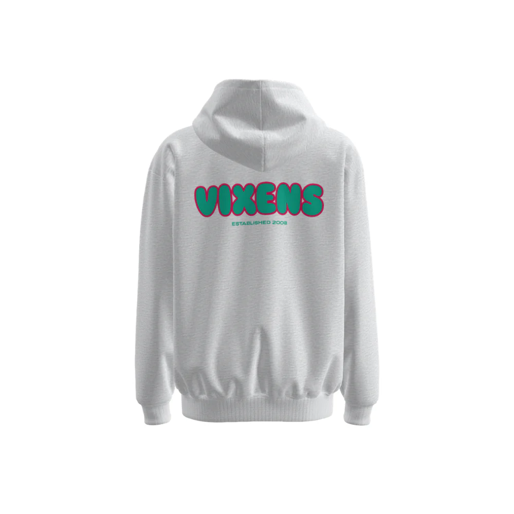 Melbourne Vixens | New Balance - MV Hoodie Puff Print Snow Marle - Image 2