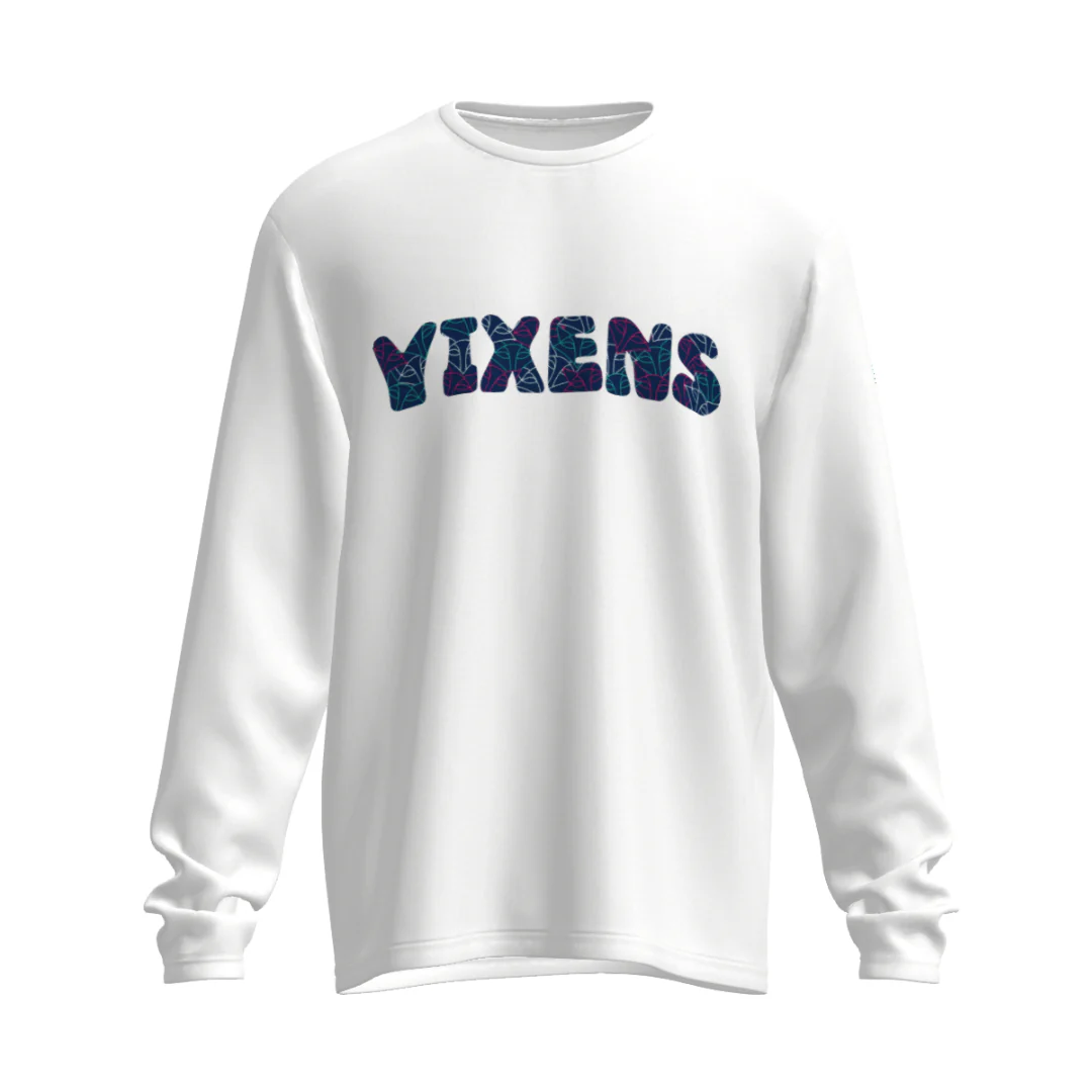 Melbourne Vixens | New Balance - MV Team Replica Travel Cotton LS T-Shirt White