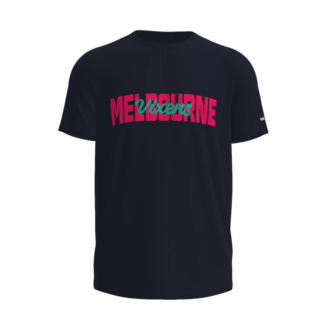 Melbourne Vixens | New Balance - MV Team Replica Travel Cotton T-Shirt Navy