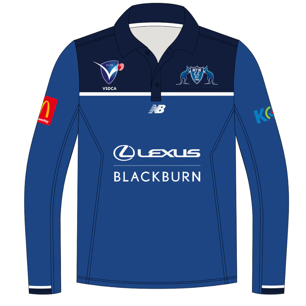 Mount Waverley CC | PRE-ORDER | NB Blue Unisex Polo - Long Sleeve