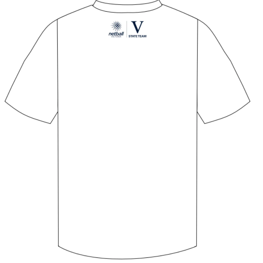 Netball Victoria | PRE-ORDER | White State team Tee - Image 2