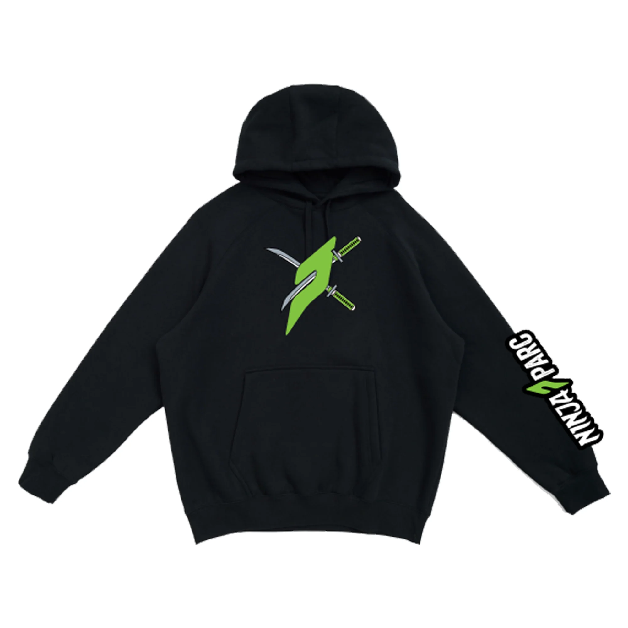 Ninja Parc | PRE-ORDER | Kangaroo Pocket Hoodie - Black Green Star