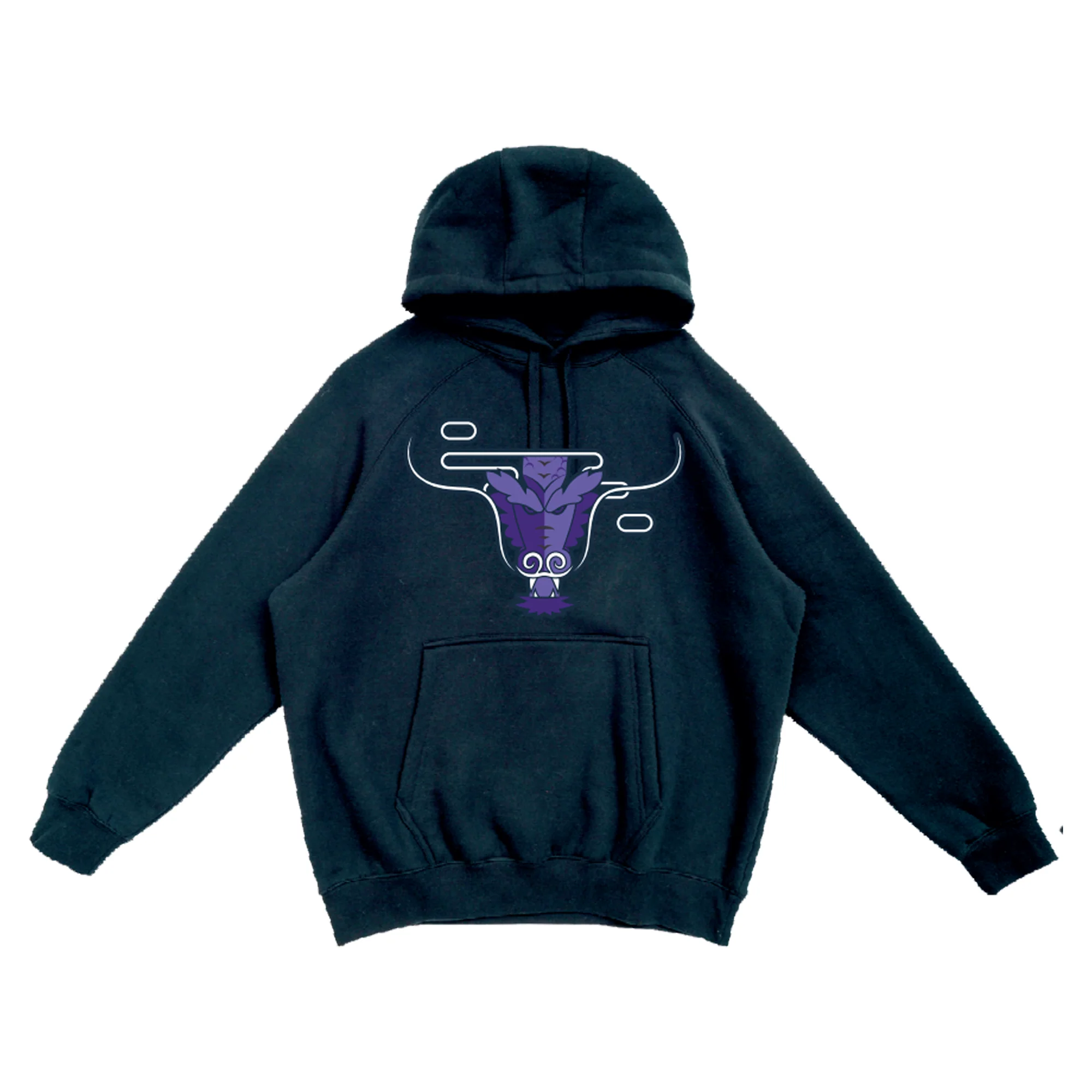 Ninja Parc | PRE-ORDER | Kangaroo Pocket Hoodie - Black Purple Dragon