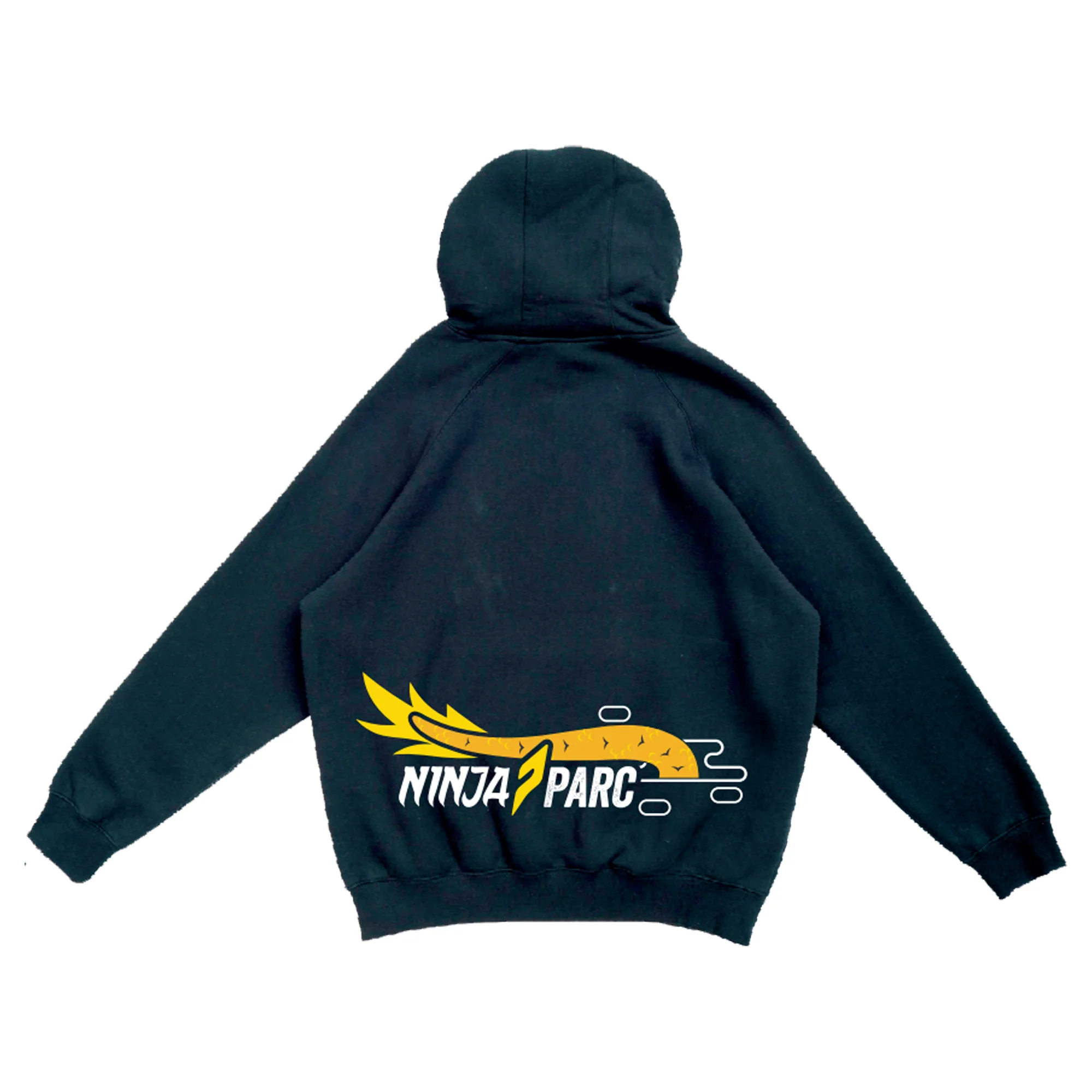 Ninja Parc | PRE-ORDER | Kangaroo Pocket Hoodie - Black Yellow Dragon - Image 2