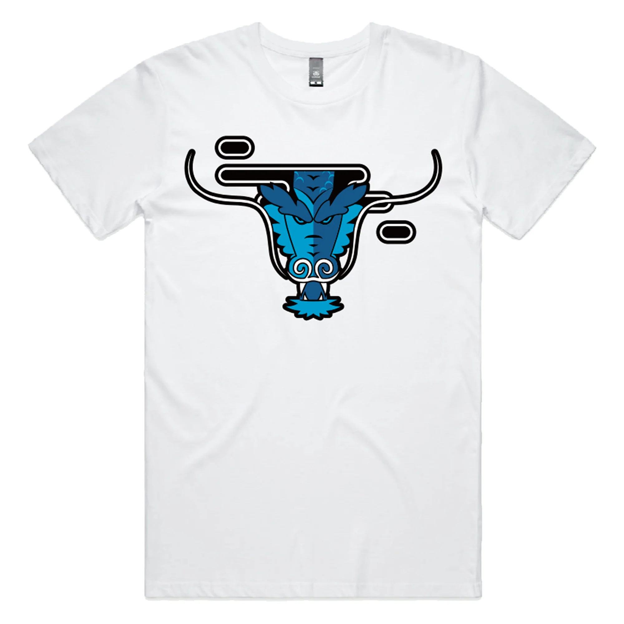 Ninja Parc | PRE-ORDER | Staple Tee - White Blue Dragon