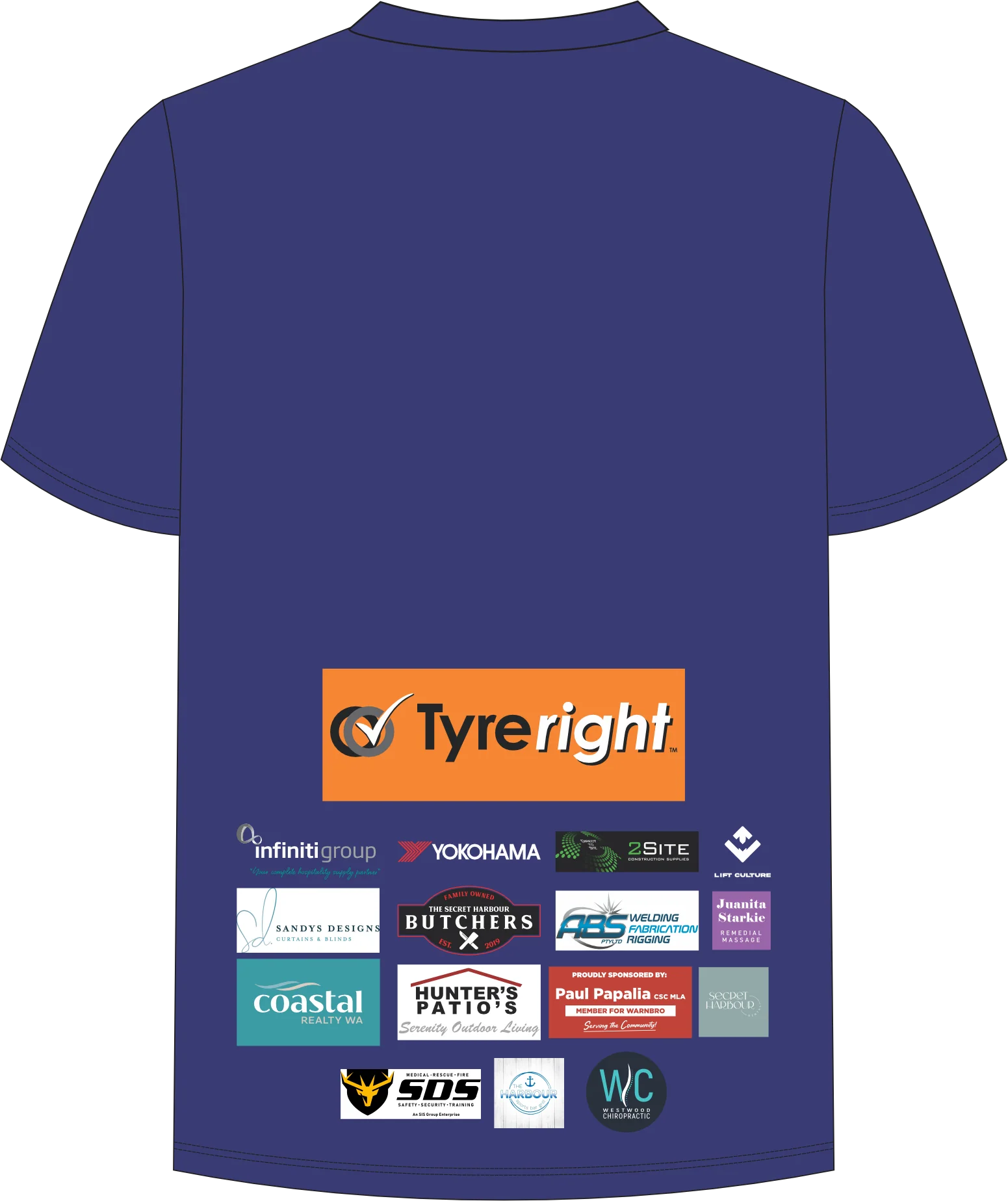PFL23 Secret Harbour FC | BA Womens Training Tee Purple Local - Image 2