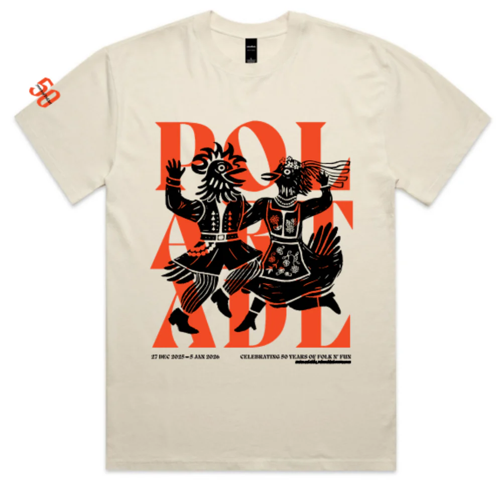Polart Festival | PRE-ORDER | Women's Faded Ecru Tee - Mascot