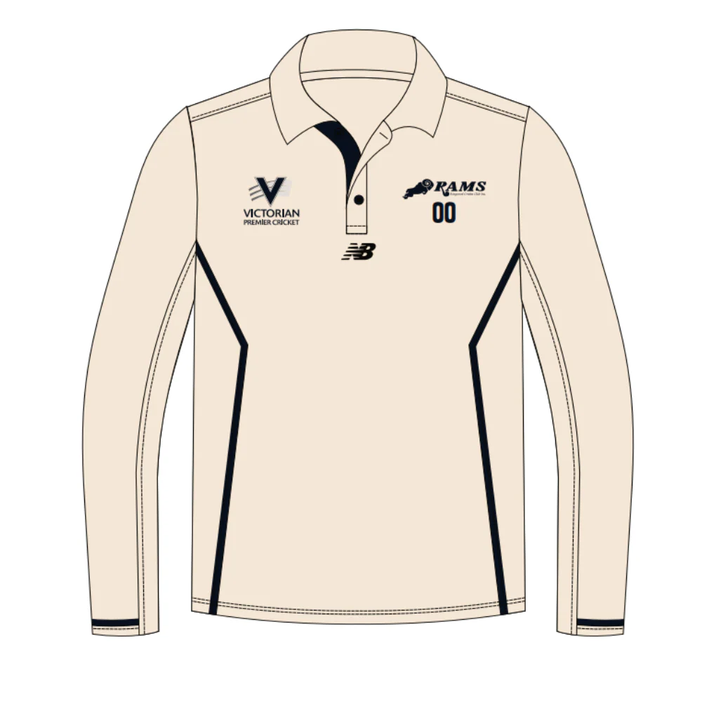 Ringwood Cricket Club | PRE-ORDER | Unisex Cream Polo - 1st Grade - Long Sleeve