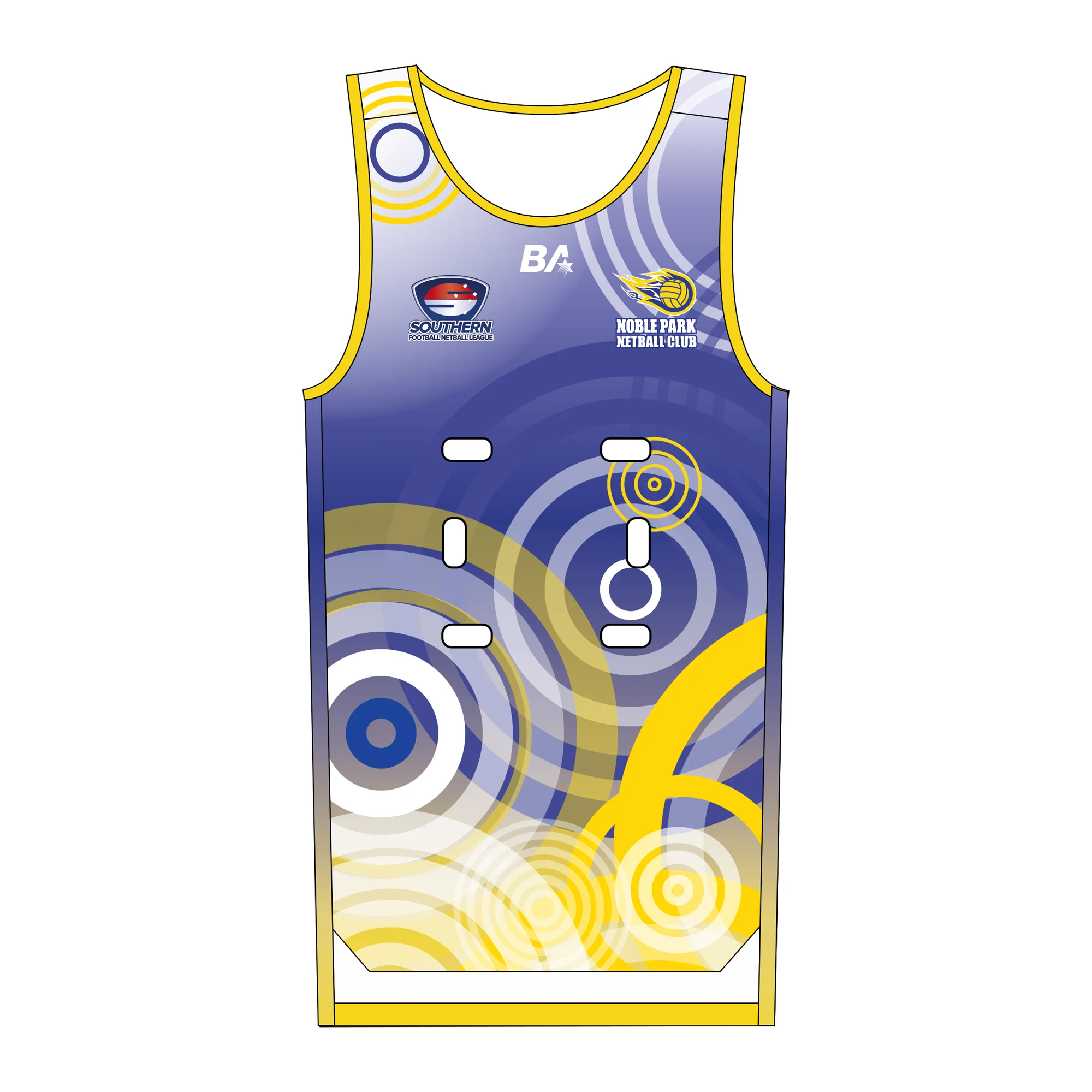 SFNL Noble Park Netball Club | BA Netball Singlet - Velcro