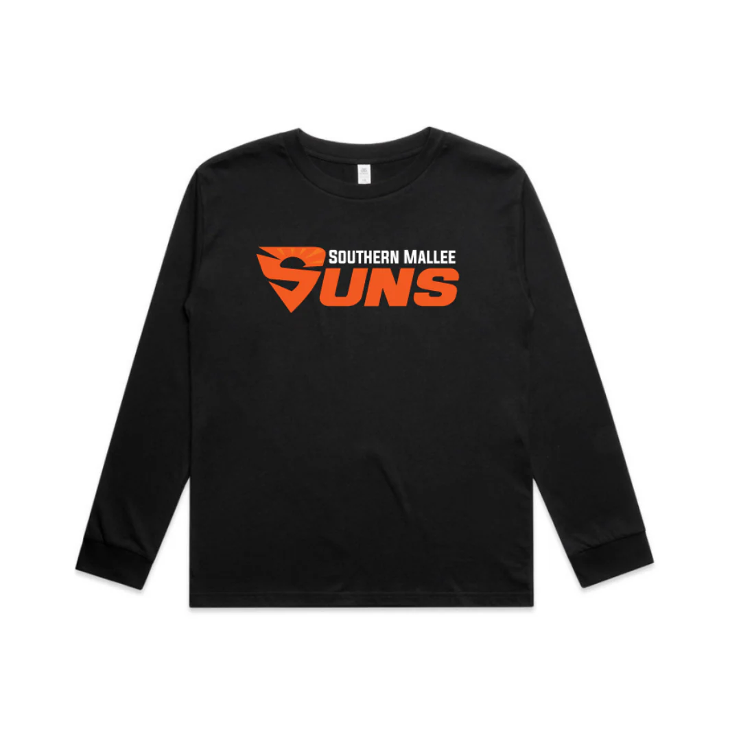 Southern Mallee Suns FC | PRE-ORDER | Youth LS Tee Black
