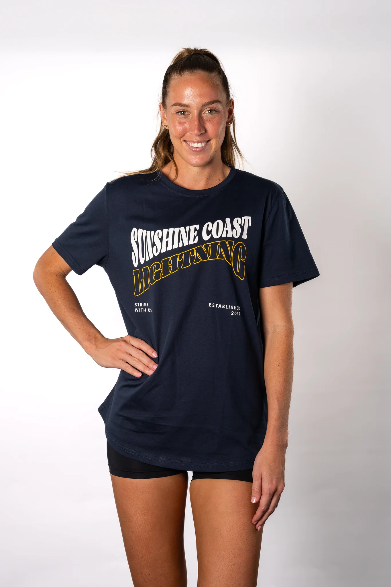 Sunshine Coast Lightning | Casual Navy Cotton Tee - Unisex - Image 2
