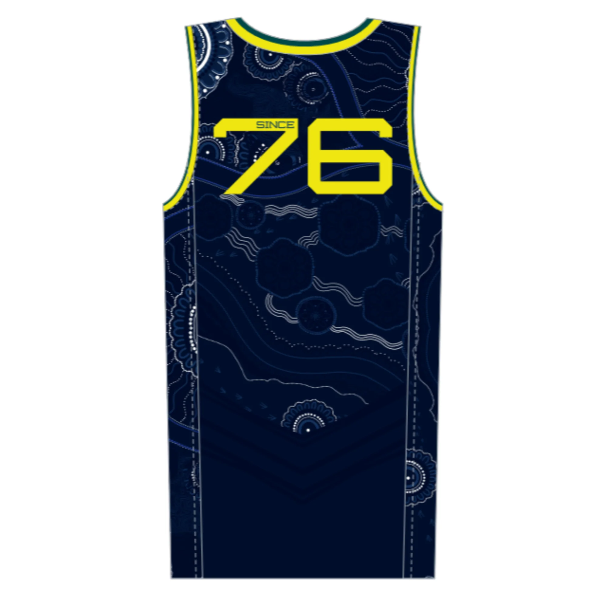 Touch Football Australia | Emus Navy Basketball Singlet - Adult - Image 2
