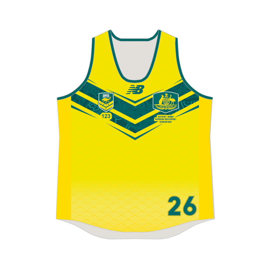 Touch Football Australia - Emus | PRE-ORDER | Playing Gold Singlet - Womens - Image 2