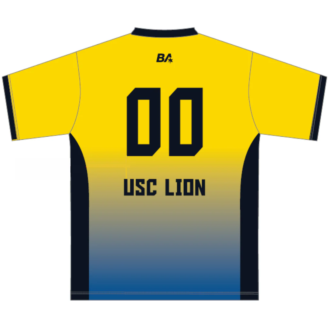 USC Lion Volleyball Club | PRE-ORDER | Playing Tee - Female Cut - Gold/Blue - Image 2