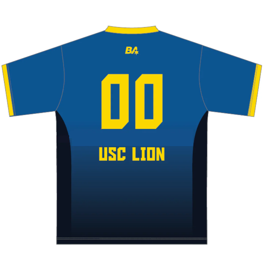 USC Lion Volleyball Club | PRE-ORDER | Playing Tee - Female Cut - Blue/Gold - Image 2