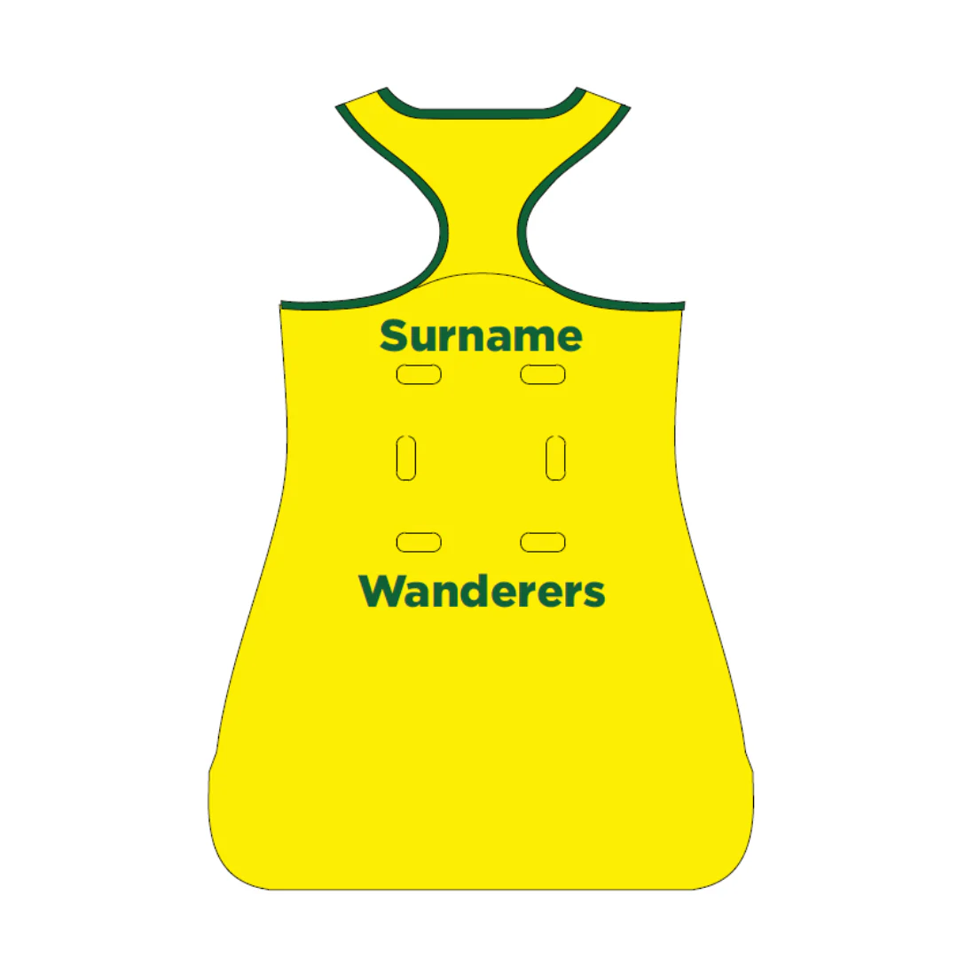 Wanderers AUS | PRE-ORDER | Netball | Playing Dress - Yellow - Image 2