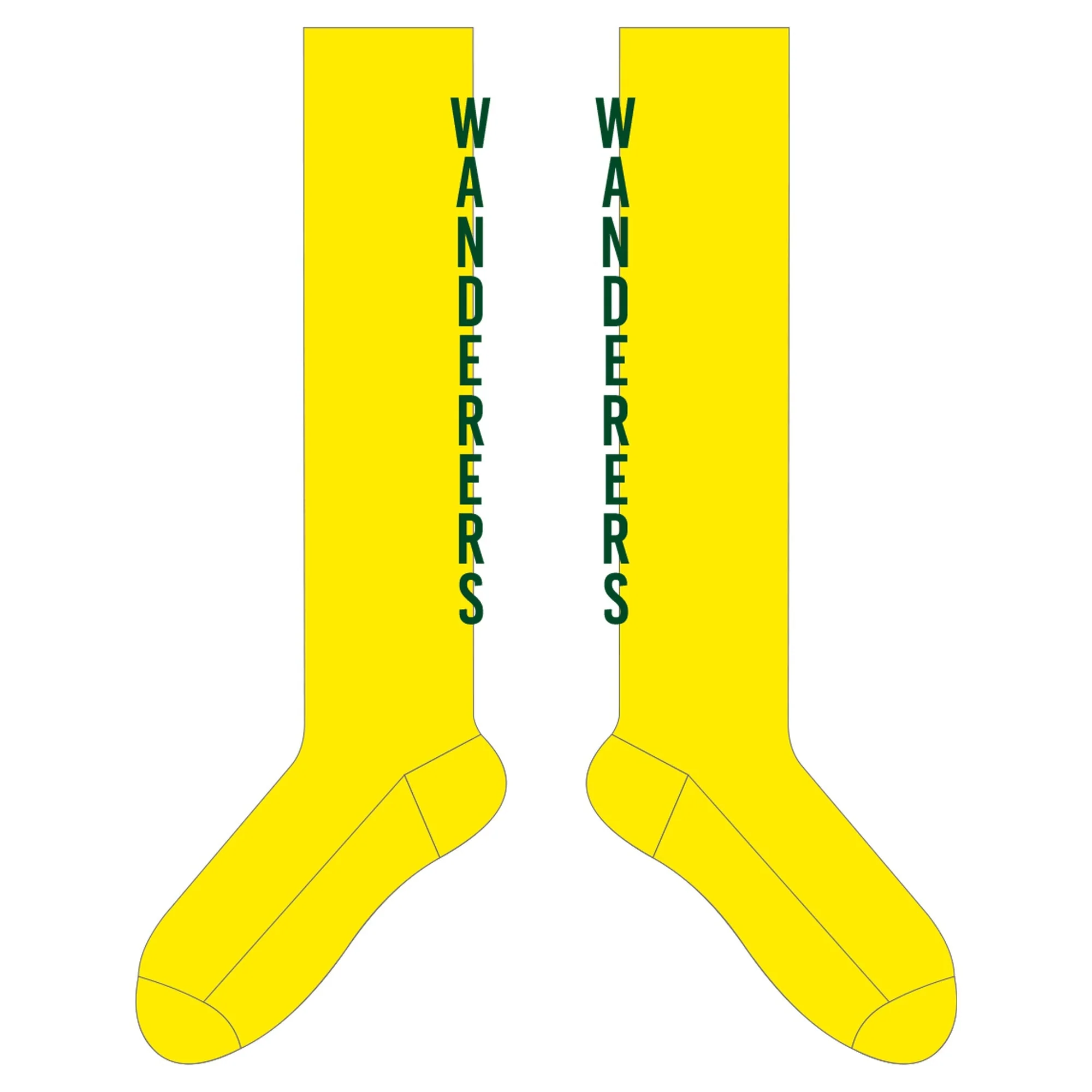 Wanderers AUS | PRE-ORDER | Rugby League | Full Length Players Socks Yellow