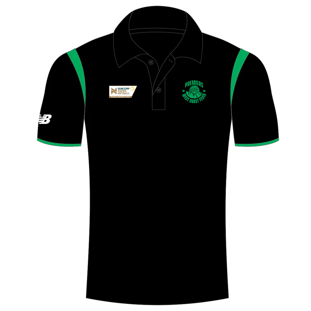 West Coast Fever Premiers | PRE-ORDER | New Balance Polo - Mens Black